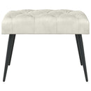 vidaXL Gombos varrású pad Krémszínű 60 x 40 x 45 cm Bársony