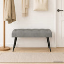 vidaXL Gombos varrású pad Világosszürke 80 x 40 x 46 cm Bársony