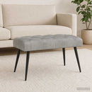 vidaXL Gombos varrású pad Világosszürke 80 x 40 x 46 cm Bársony