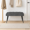vidaXL Gombos varrású pad Sötétszürke 80 x 40 x 46 cm Bársony