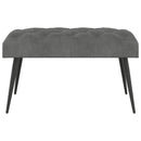 vidaXL Gombos varrású pad Sötétszürke 80 x 40 x 46 cm Bársony