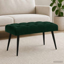 vidaXL Gombos varrású pad Sötétzöld 80 x 40 x 46 cm Bársony