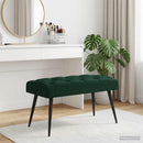 vidaXL Gombos varrású pad Sötétzöld 80 x 40 x 46 cm Bársony