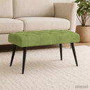 vidaXL Gombos varrású pad Világos zöld 80 x 40 x 46 cm Bársony