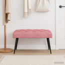 vidaXL Gombos varrású pad Rózsaszín 80 x 40 x 46 cm Bársony
