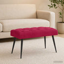 vidaXL Gombos varrású pad Bordó 80 x 40 x 46 cm Bársony