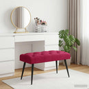vidaXL Gombos varrású pad Bordó 80 x 40 x 46 cm Bársony