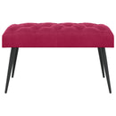 vidaXL Gombos varrású pad Bordó 80 x 40 x 46 cm Bársony