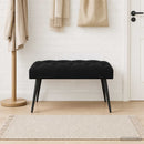 vidaXL Gombos varrású pad Fekete 80 x 40 x 46 cm Bársony