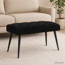 vidaXL Gombos varrású pad Fekete 80 x 40 x 46 cm Bársony