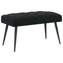 vidaXL Gombos varrású pad Fekete 80 x 40 x 46 cm Bársony