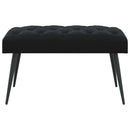 vidaXL Gombos varrású pad Fekete 80 x 40 x 46 cm Bársony