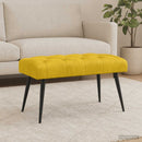 vidaXL Gombos varrású pad Sárga 80 x 40 x 46 cm Bársony