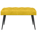 vidaXL Gombos varrású pad Sárga 80 x 40 x 46 cm Bársony