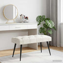vidaXL Gombos varrású pad Krémszínű 80 x 40 x 46 cm Bársony