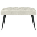 vidaXL Gombos varrású pad Krémszínű 80 x 40 x 46 cm Bársony