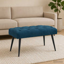 vidaXL Gombos varrású pad Kék 80 x 40 x 46 cm Bársony