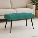 vidaXL Gombos varrású pad Türkiz 80 x 40 x 46 cm Bársony
