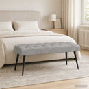 vidaXL Gombos varrású pad Világosszürke 110 x 40 x 46 cm Bársony