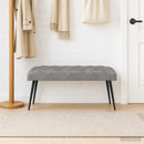 vidaXL Gombos varrású pad Világosszürke 110 x 40 x 46 cm Bársony