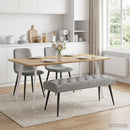 vidaXL Gombos varrású pad Világosszürke 110 x 40 x 46 cm Bársony