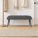 vidaXL Gombos varrású pad Sötétszürke 110 x 40 x 46 cm Bársony