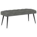 vidaXL Gombos varrású pad Sötétszürke 110 x 40 x 46 cm Bársony