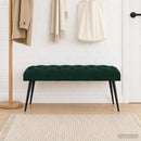 vidaXL Gombos varrású pad Sötétzöld 110 x 40 x 46 cm Bársony
