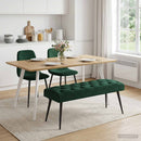 vidaXL Gombos varrású pad Sötétzöld 110 x 40 x 46 cm Bársony