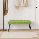 vidaXL Gombos varrású pad Világos zöld 110 x 40 x 46 cm Bársony