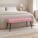 vidaXL Gombos varrású pad Rózsaszín 110 x 40 x 46 cm Bársony