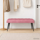 vidaXL Gombos varrású pad Rózsaszín 110 x 40 x 46 cm Bársony