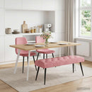 vidaXL Gombos varrású pad Rózsaszín 110 x 40 x 46 cm Bársony
