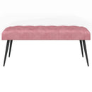 vidaXL Gombos varrású pad Rózsaszín 110 x 40 x 46 cm Bársony