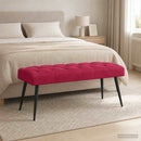 vidaXL Gombos varrású pad Bordó 110 x 40 x 46 cm Bársony