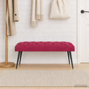 vidaXL Gombos varrású pad Bordó 110 x 40 x 46 cm Bársony