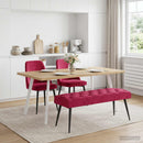 vidaXL Gombos varrású pad Bordó 110 x 40 x 46 cm Bársony
