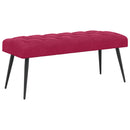 vidaXL Gombos varrású pad Bordó 110 x 40 x 46 cm Bársony