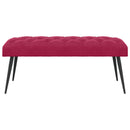 vidaXL Gombos varrású pad Bordó 110 x 40 x 46 cm Bársony