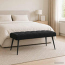 vidaXL Gombos varrású pad Fekete 110 x 40 x 46 cm Bársony