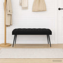 vidaXL Gombos varrású pad Fekete 110 x 40 x 46 cm Bársony