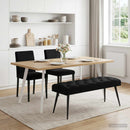 vidaXL Gombos varrású pad Fekete 110 x 40 x 46 cm Bársony