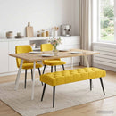 vidaXL Gombos varrású pad Sárga 110 x 40 x 46 cm Bársony