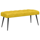 vidaXL Gombos varrású pad Sárga 110 x 40 x 46 cm Bársony