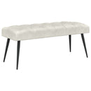 vidaXL Gombos varrású pad Krémszínű 110 x 40 x 46 cm Bársony