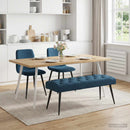 vidaXL Gombos varrású pad Kék 110 x 40 x 46 cm Bársony