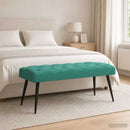 vidaXL Gombos varrású pad Türkiz 110 x 40 x 46 cm Bársony