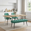 vidaXL Gombos varrású pad Türkiz 110 x 40 x 46 cm Bársony