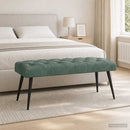 vidaXL Gombos varrású pad Tengeri Zöld 110 x 40 x 46 cm Bársony