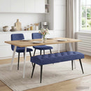 vidaXL Gombos varrású pad Rendőrségi kék 110 x 40 x 46 cm Bársony